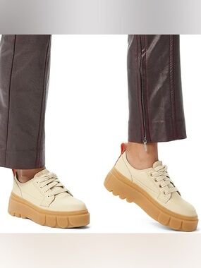 Sorel Caribou X Platform Waterproof Leather Shoes – Size 9 – Cream – Chunky Sole
